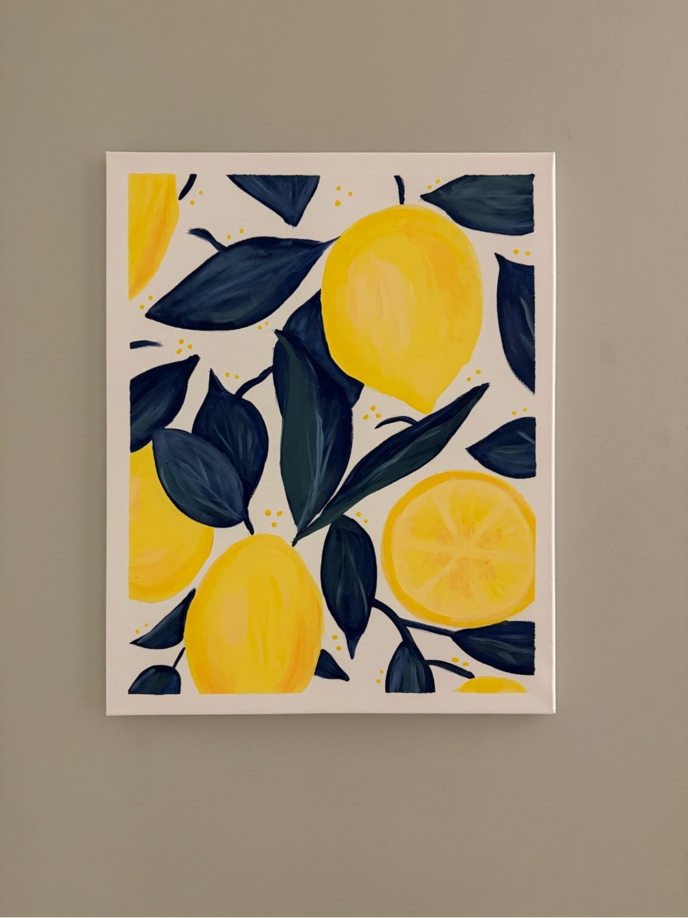Hand-Painted Lemon Art Print